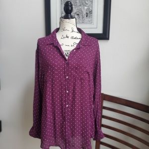 STYLUS Purple Polka Dot Blouse